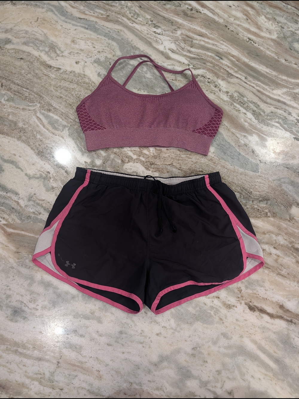 Under Armour Sports Bra and Running Shorts Set